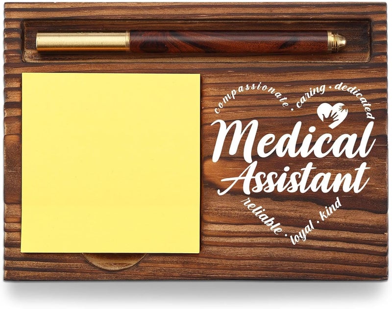 YODOCAMP Medical Assistant Sticky Note Holder Wooden, Thank You Gifts for Nurse Nursing Nurses MA Week Gift for Doctors Office Staff Appreciation, Healthcare Worker Self-Stick Note Pad Holders TZP34 - Image 1